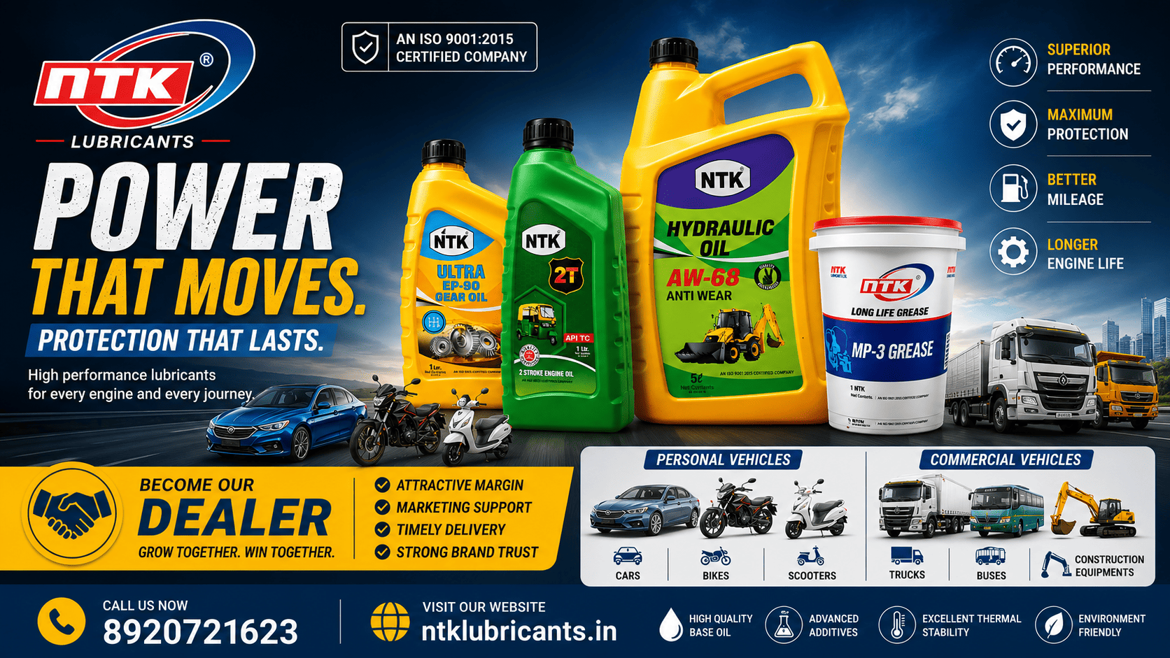 Engine Oil Manufacturer in Delhi – NTK Lubricants