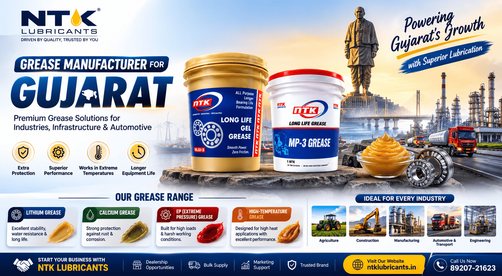 Grease Manufacturer for Gujarat – NTK Lubricants