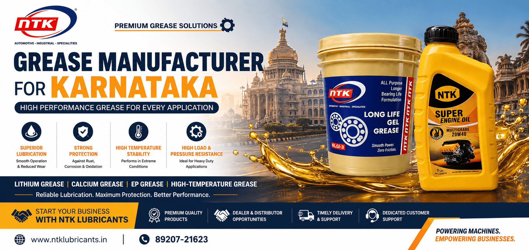 Grease Manufacturer for Karnataka – NTK Lubricants