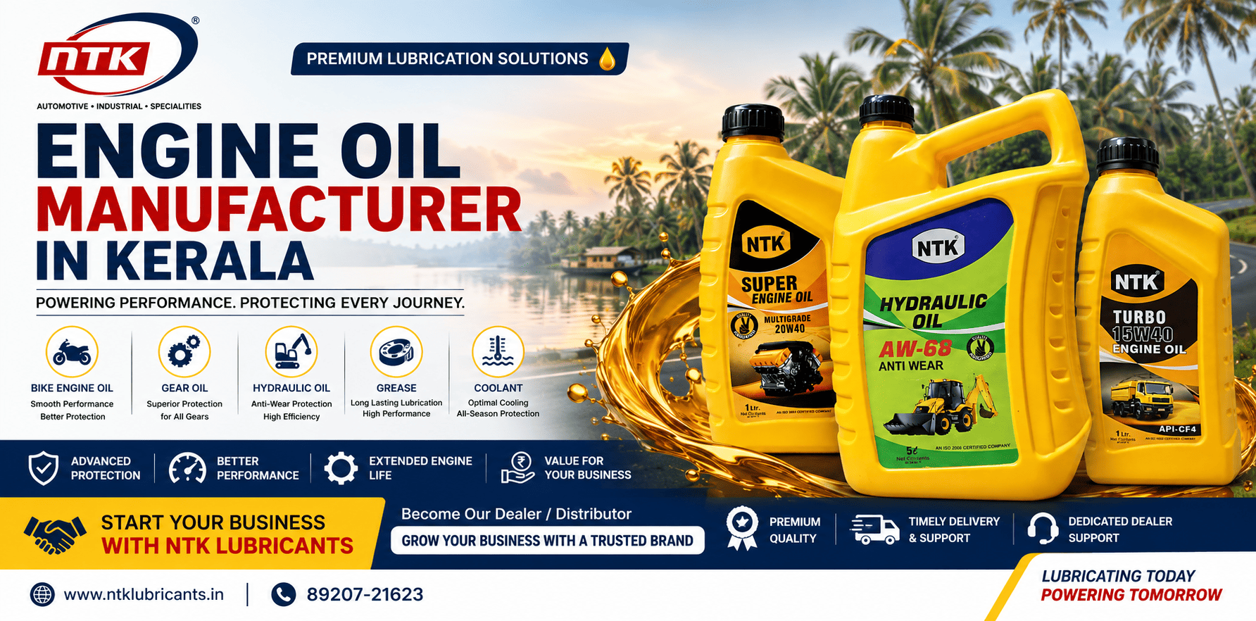 Engine Oil Manufacturer in Kerala – NTK Lubricants